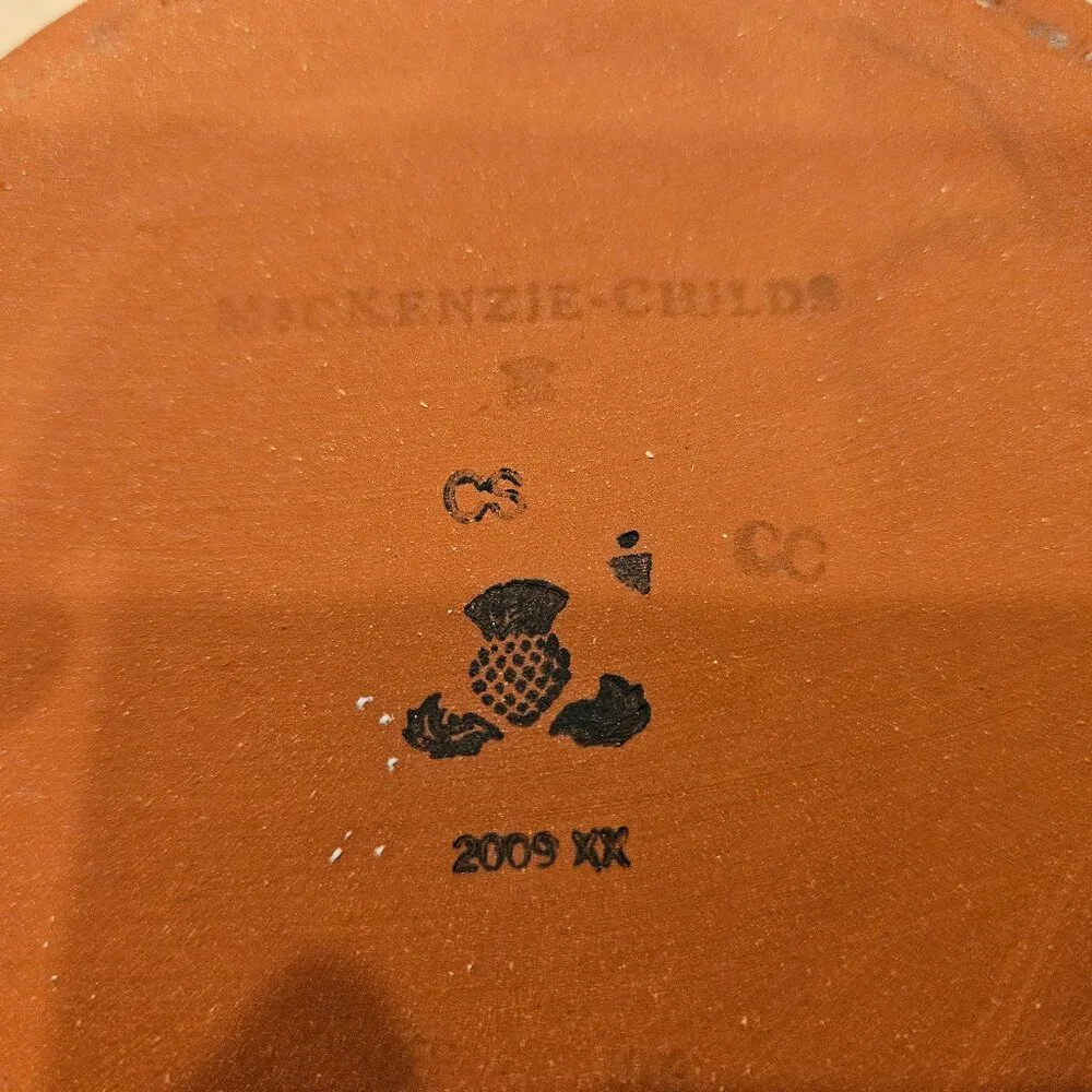 RARE MACKENZIE CHILDS ARGYLE PLAID AURORA CERAMIC GROOVY CANISTER JAR DISH